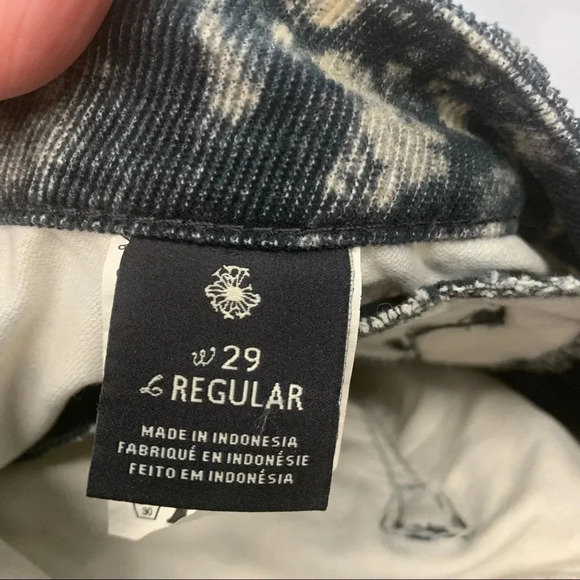 Maison Scotch Corduroy Pants Woman 29 Black Tie Dye Casual Moto Grunge Work - Picture 6 of 11